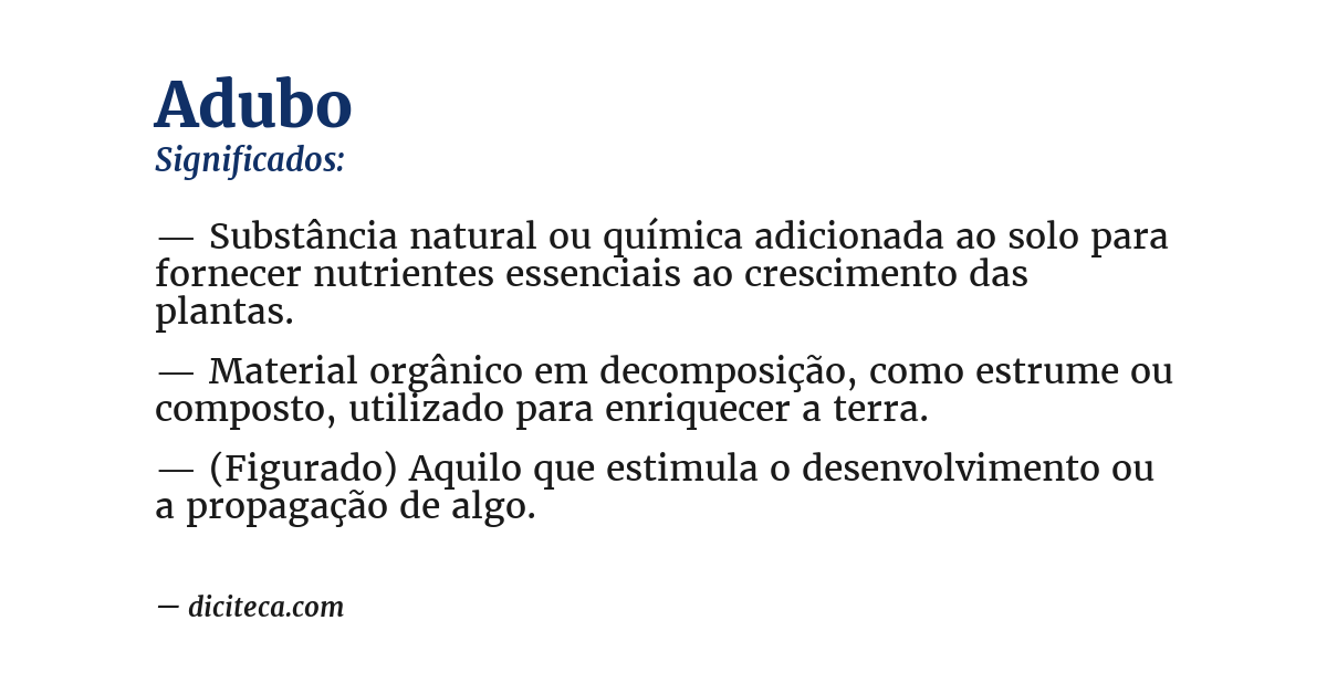 Significado de adubo