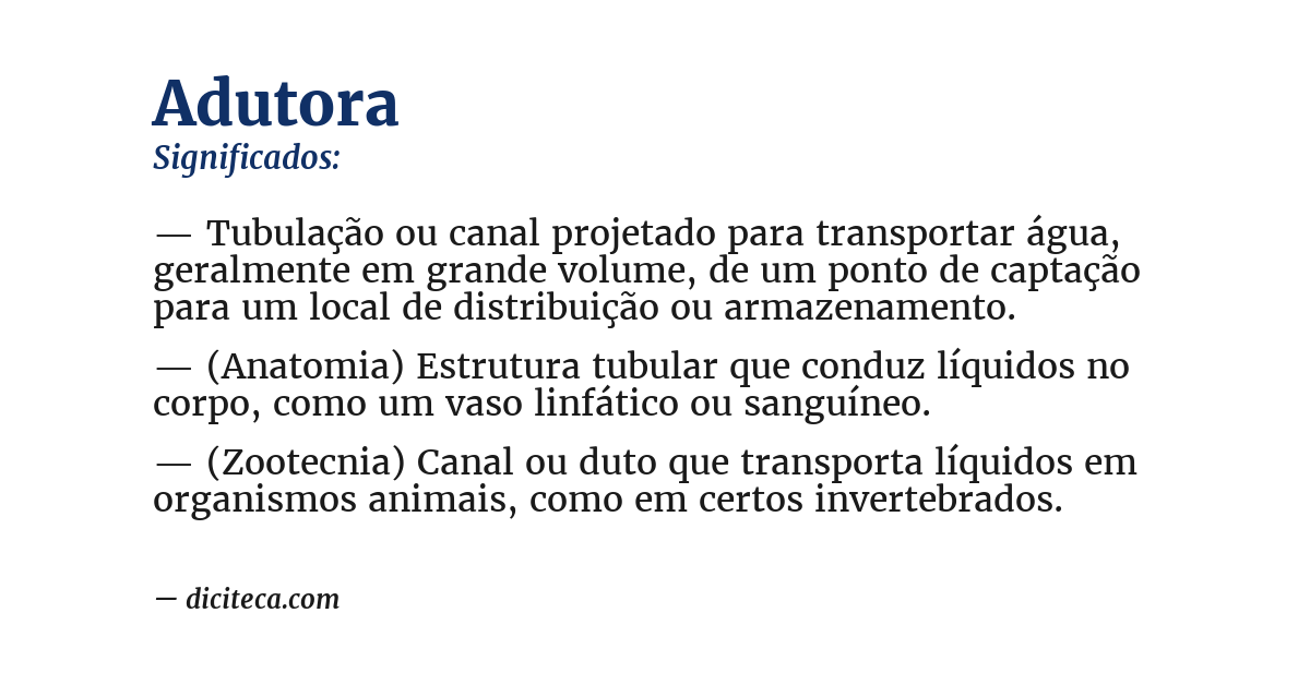 Significado de adutora