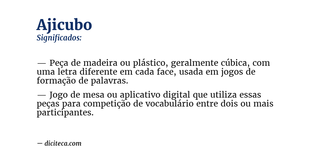 Significado de ajicubo