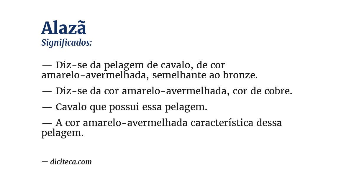 Significado de alazã
