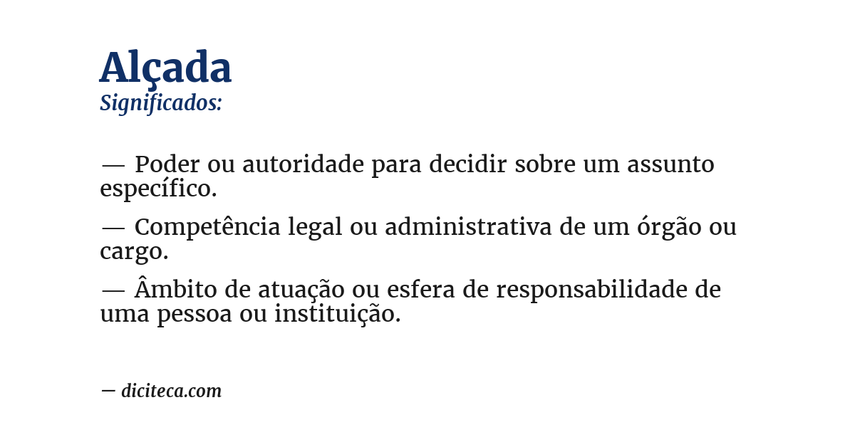 Significado de alçada