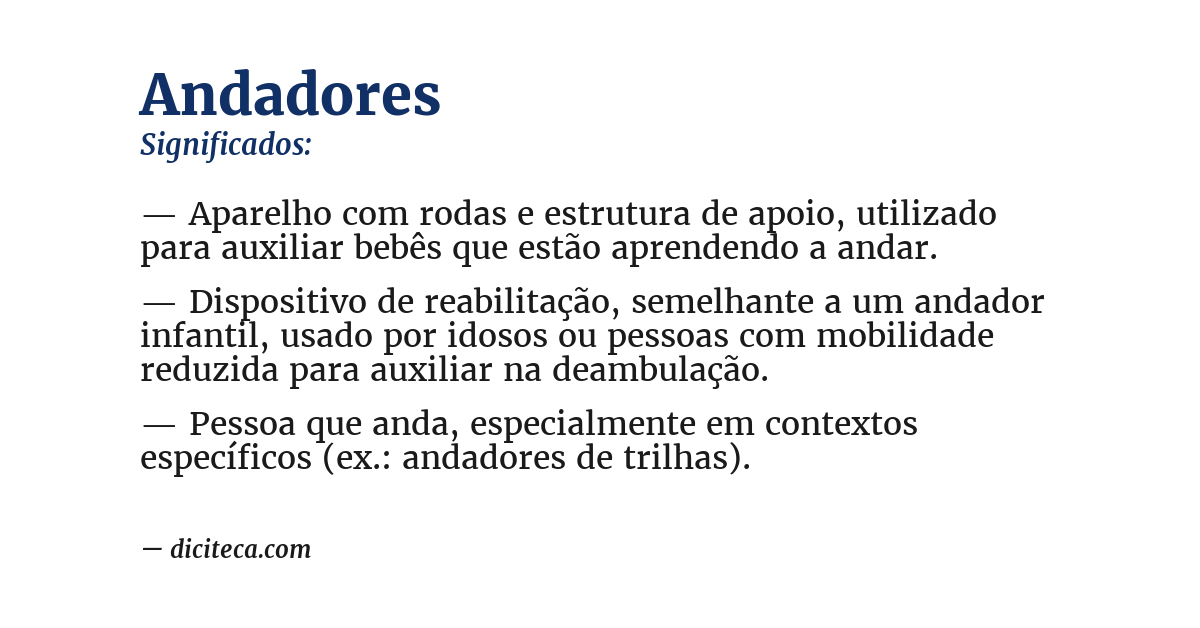 Significado de andadores