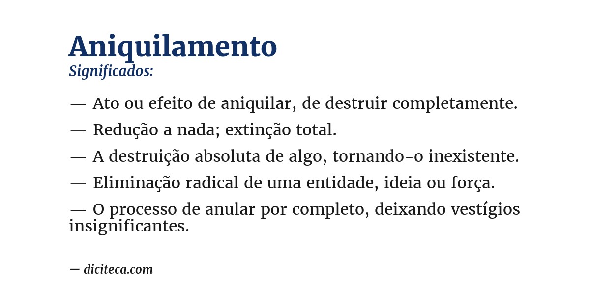 Significado de aniquilamento