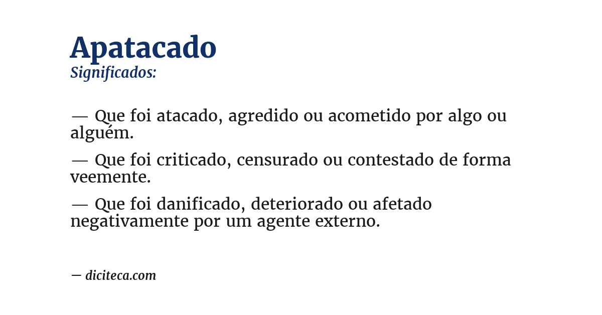Significado de apatacado