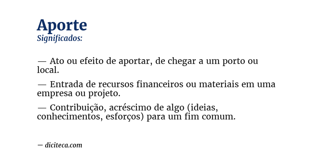 Significado de aporte