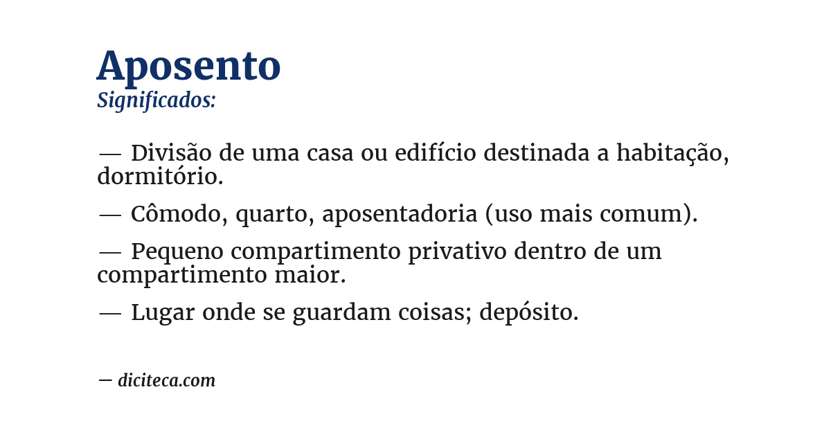 Significado de aposento