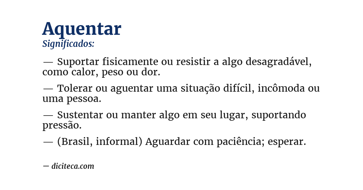 Significado de aquentar