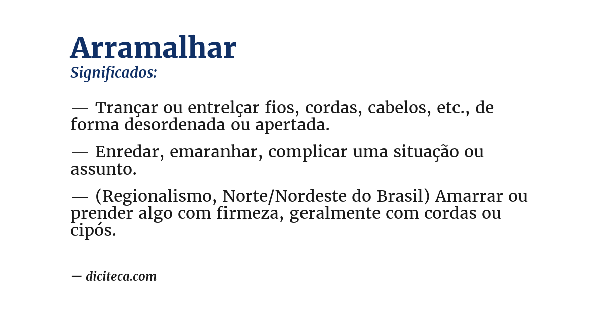 Significado de arramalhar
