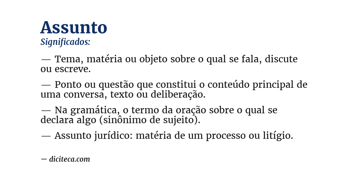 Significado de assunto