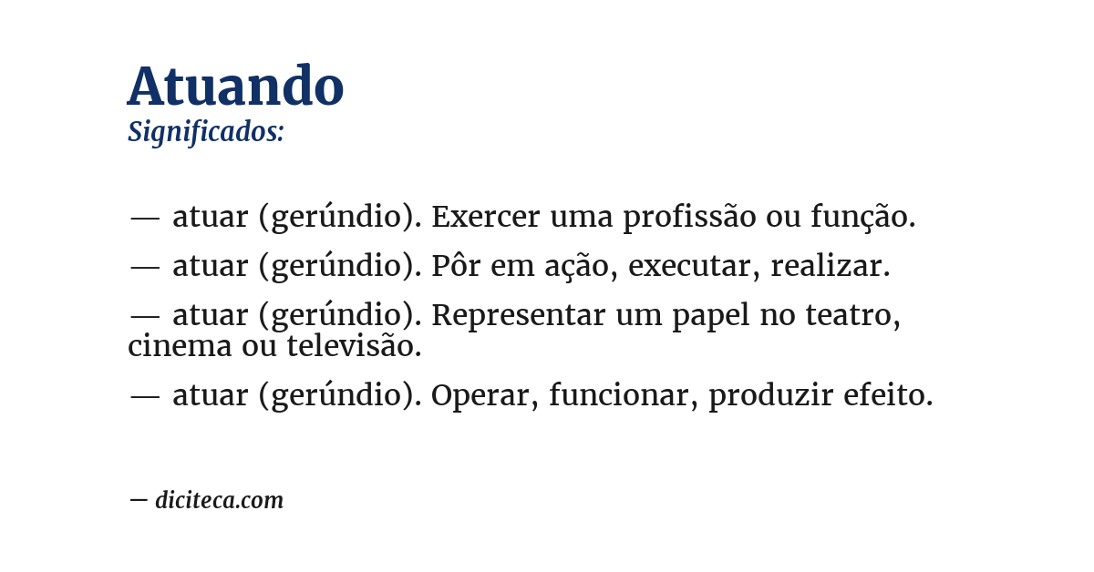 Significado de atuando