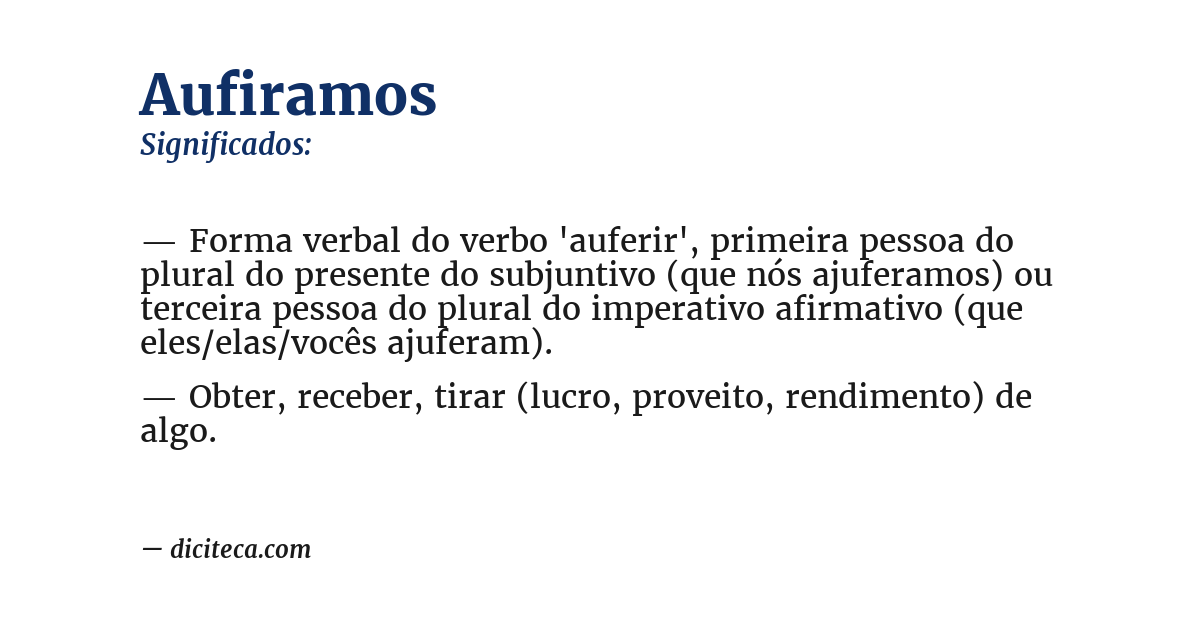 Significado de aufiramos