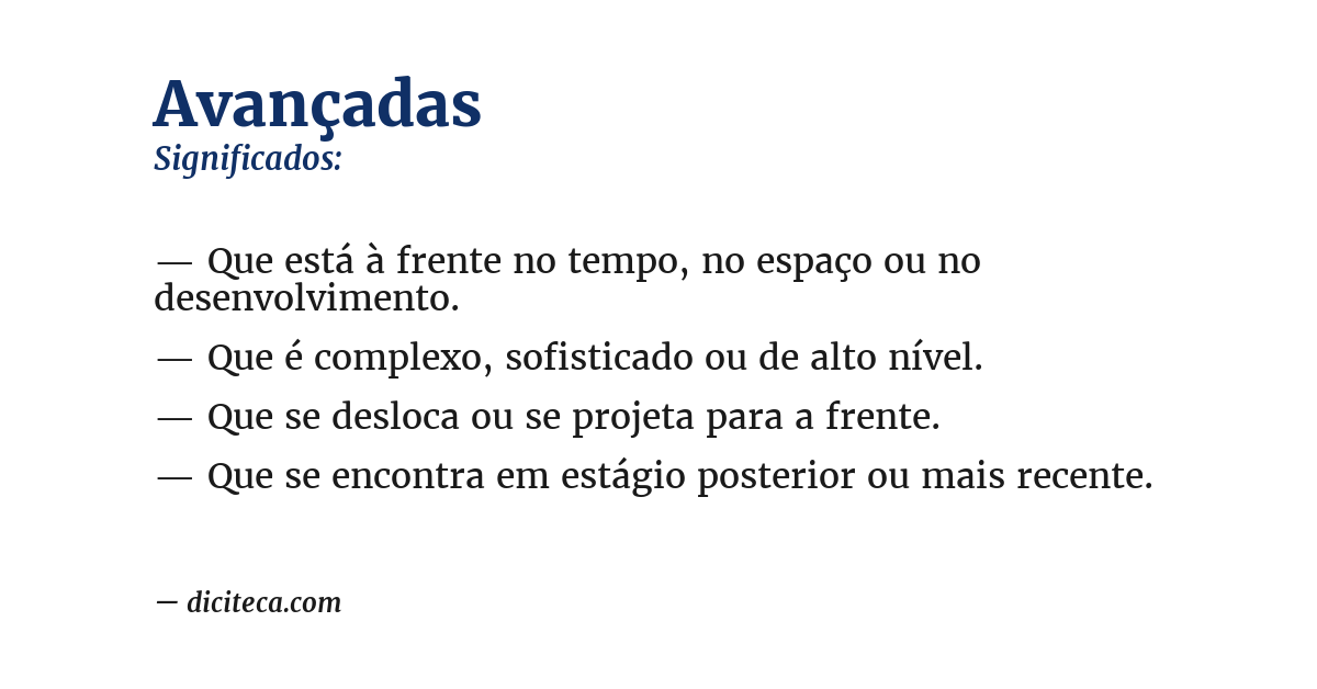Significado de avançadas