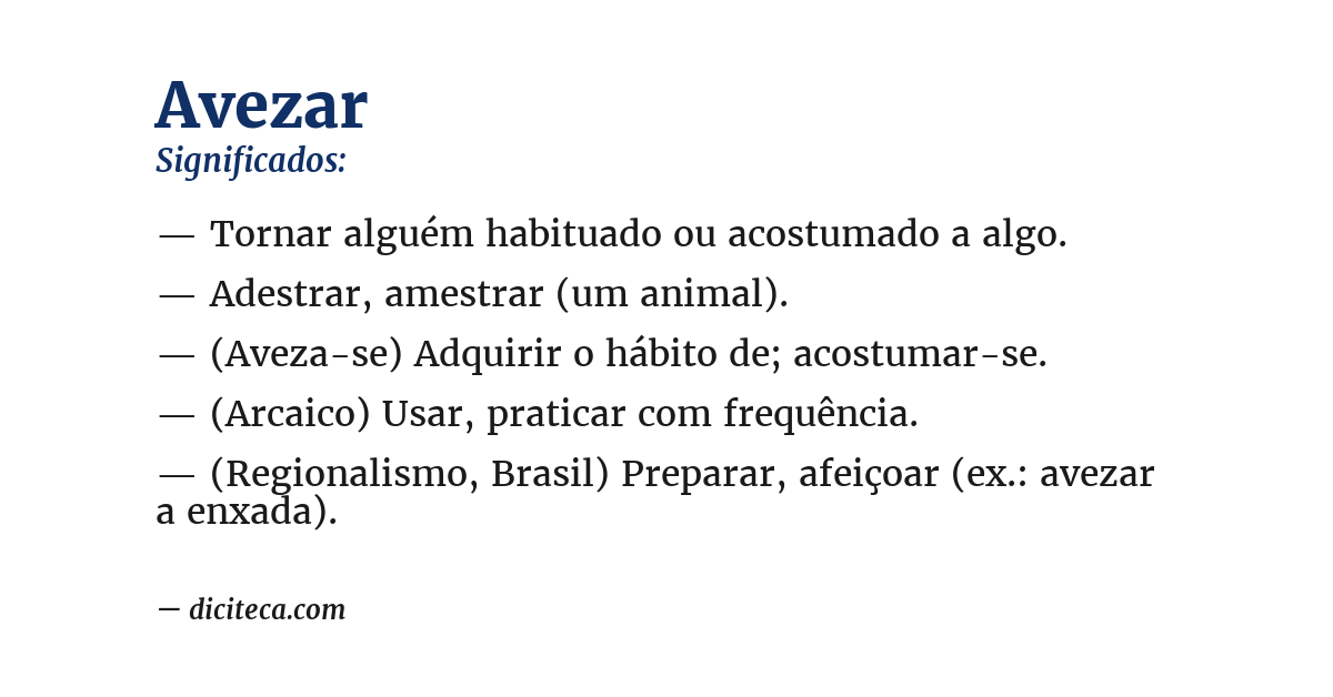 Significado de avezar