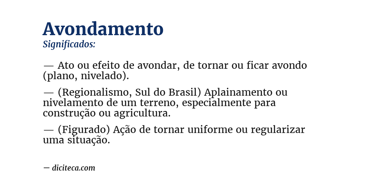 Significado de avondamento