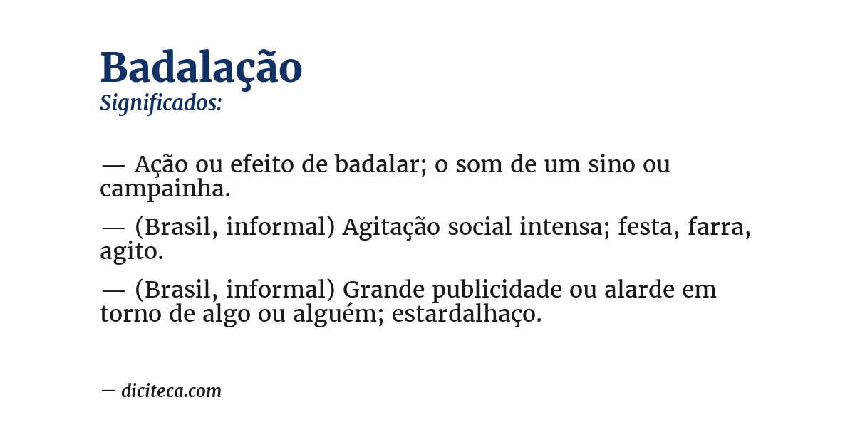 Significado de badalação