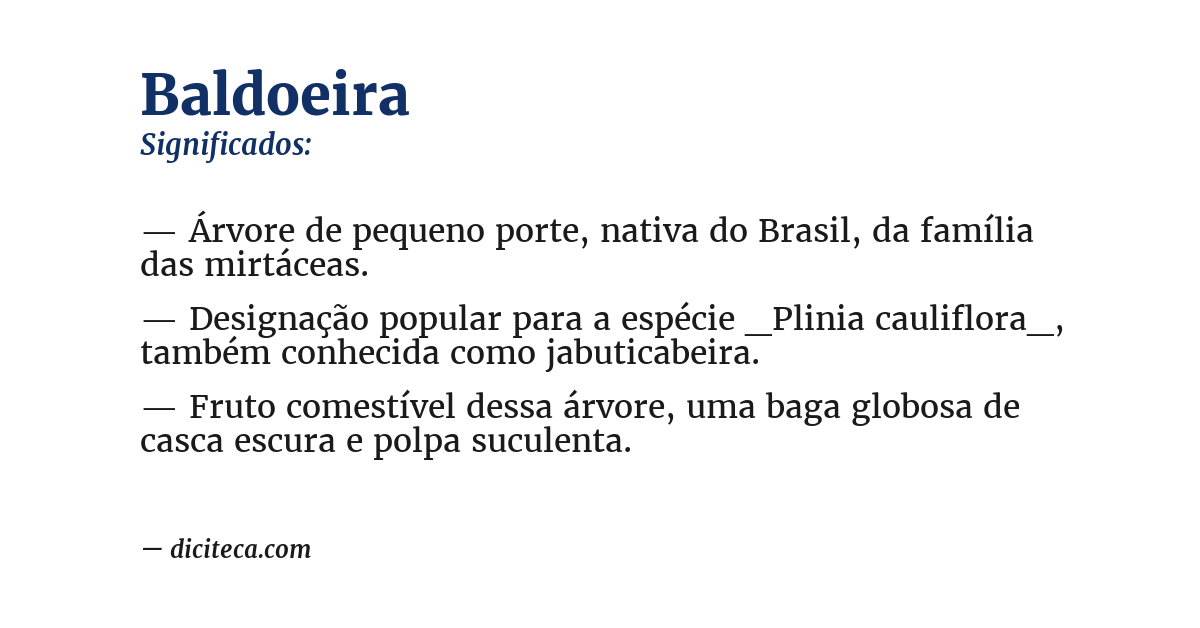 Significado de baldoeira