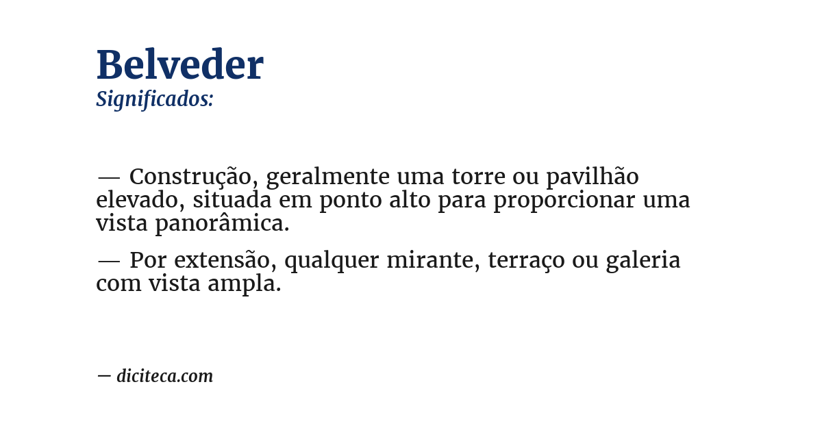 Significado de belveder