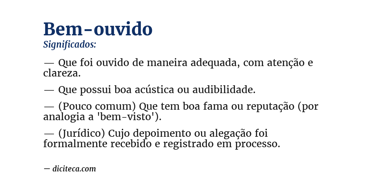 Significado de bem-ouvido
