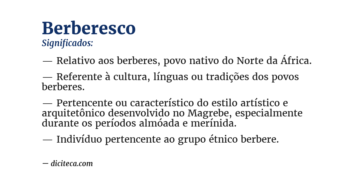 Significado de berberesco