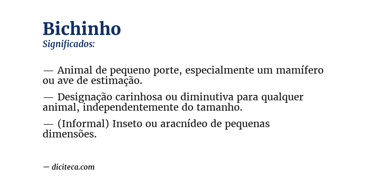 Significado de bichinho
