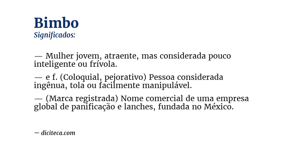 Significado de bimbo