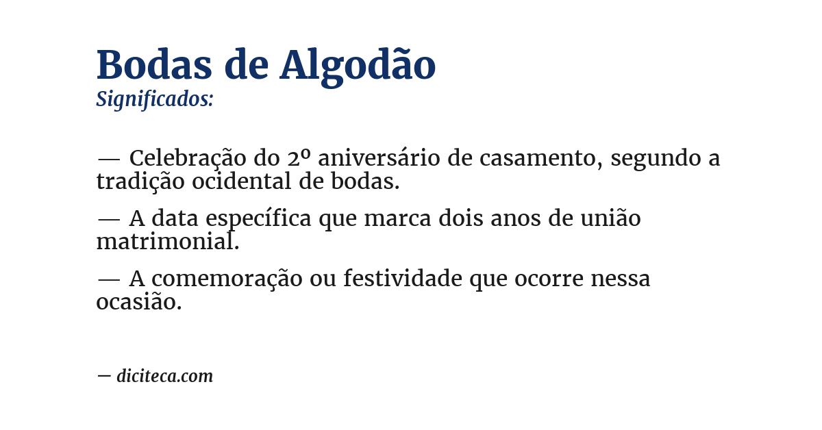 Significado de bodas de algodão