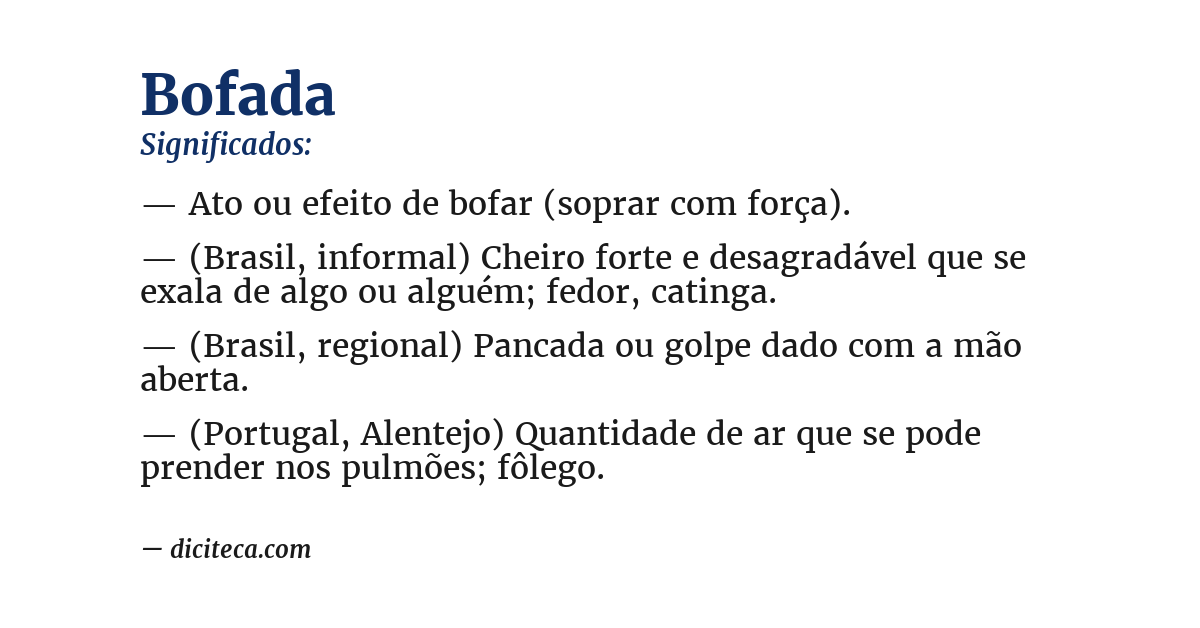 Significado de bofada