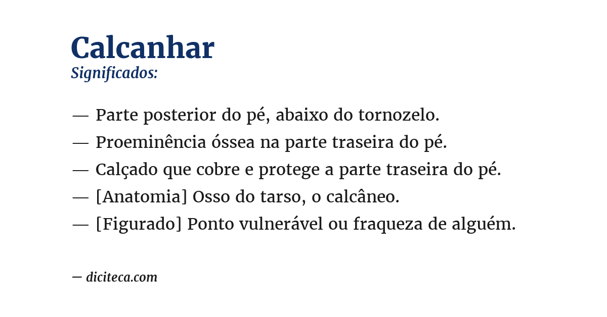 Significado de calcanhar