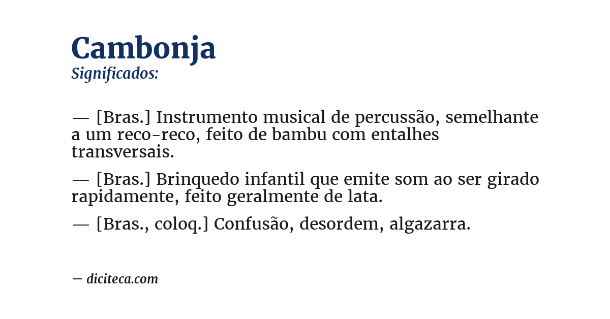 Significado de cambonja