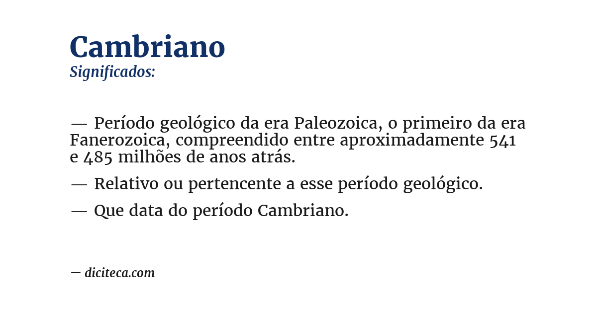 Significado de cambriano