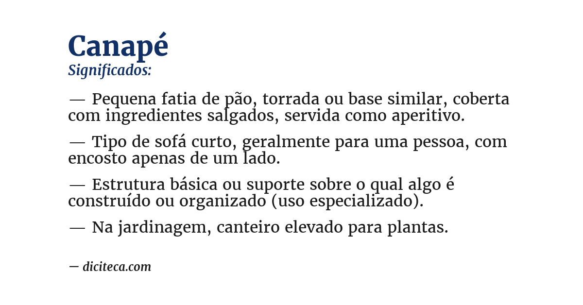 Significado de canapé