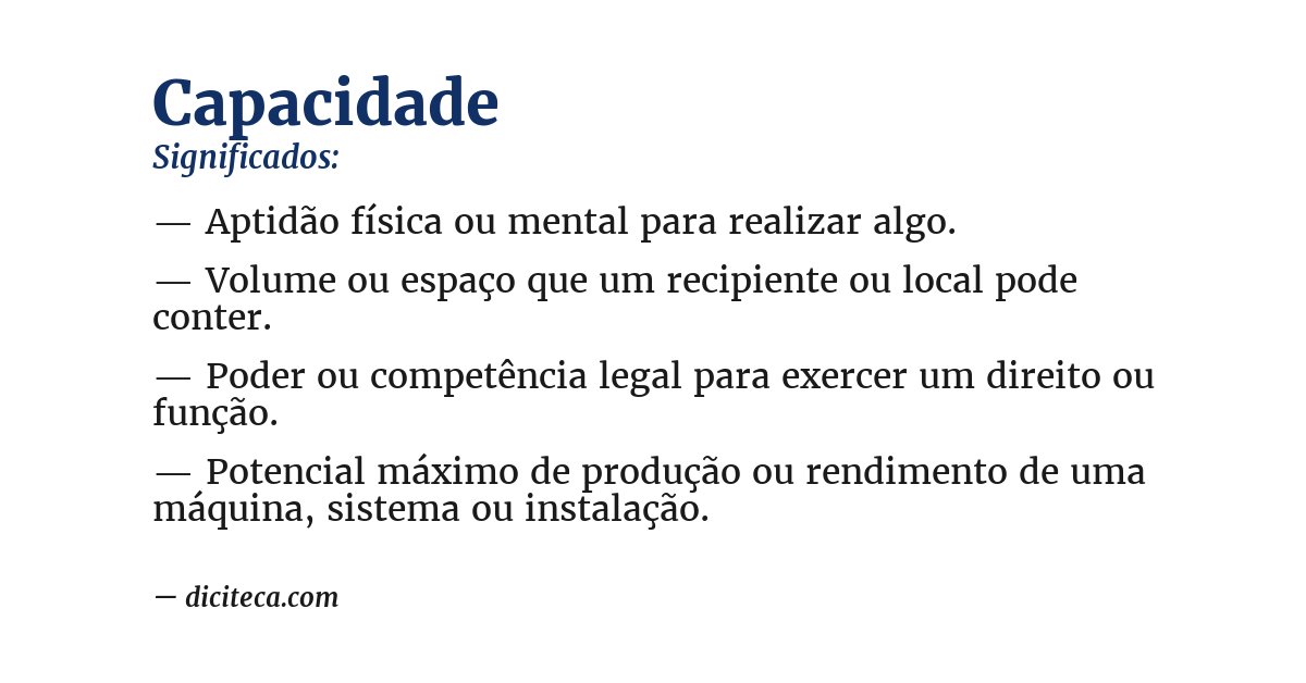 Significado de capacidade