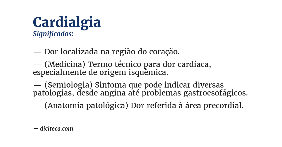 Significado de cardialgia