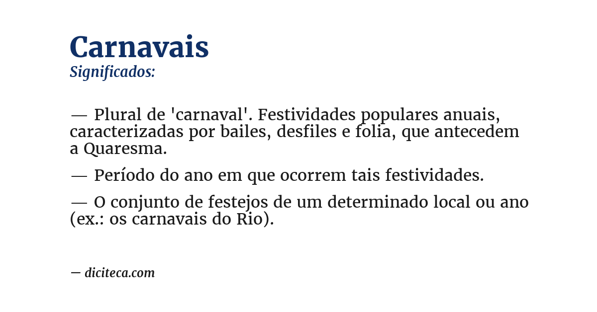 Significado de carnavais