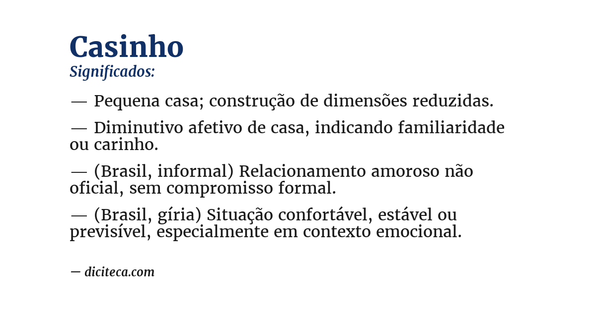 Significado de casinho