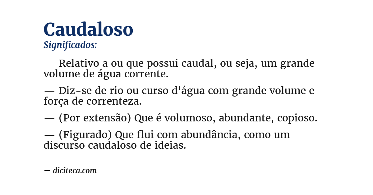 Significado de caudaloso