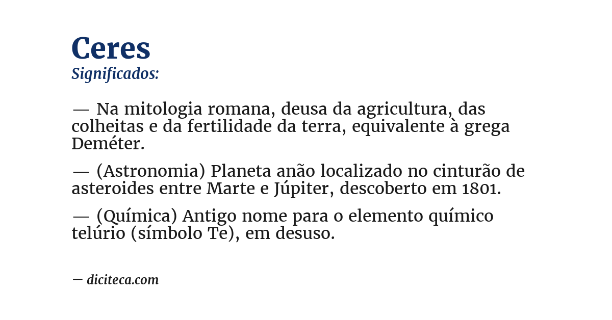 Significado de ceres