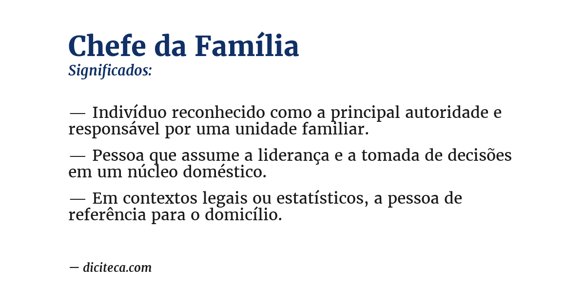 Significado de chefe da família