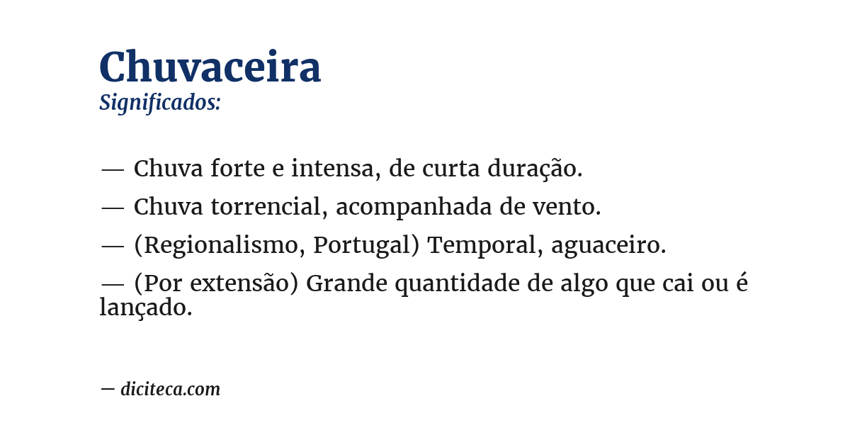 Significado de chuvaceira