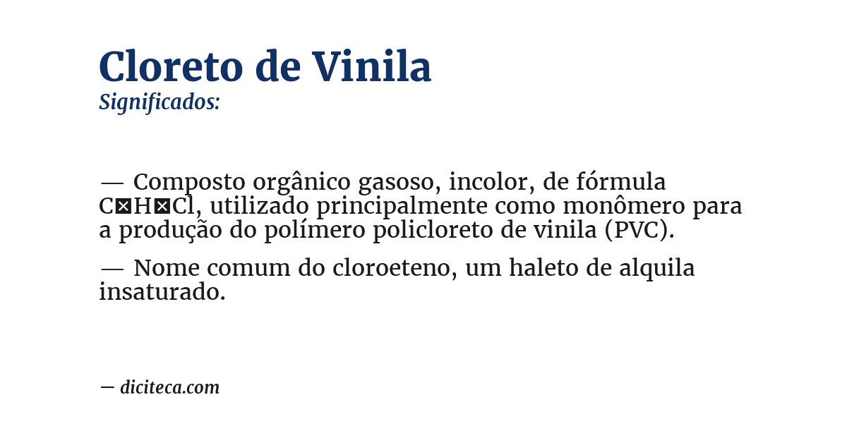Significado de cloreto de vinila