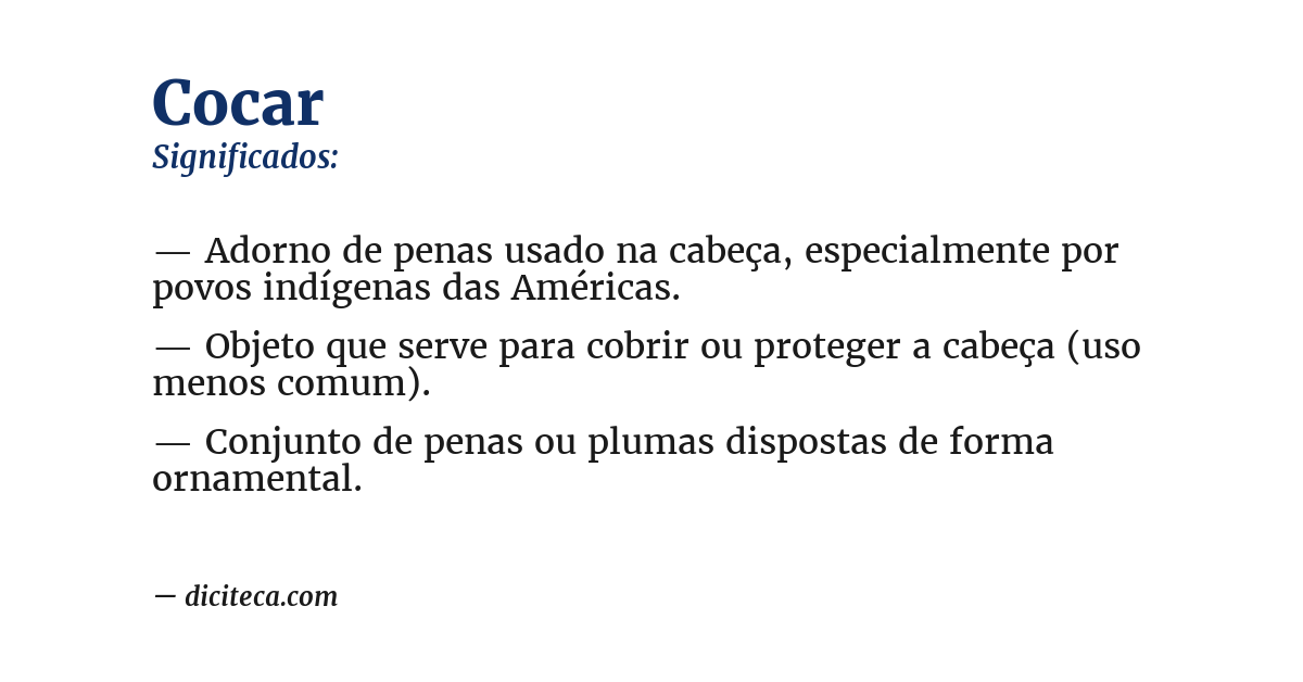 Significado de cocar