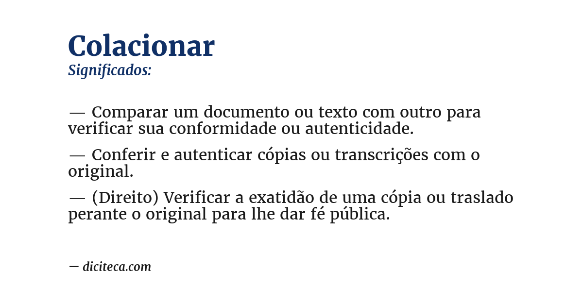 Significado de colacionar