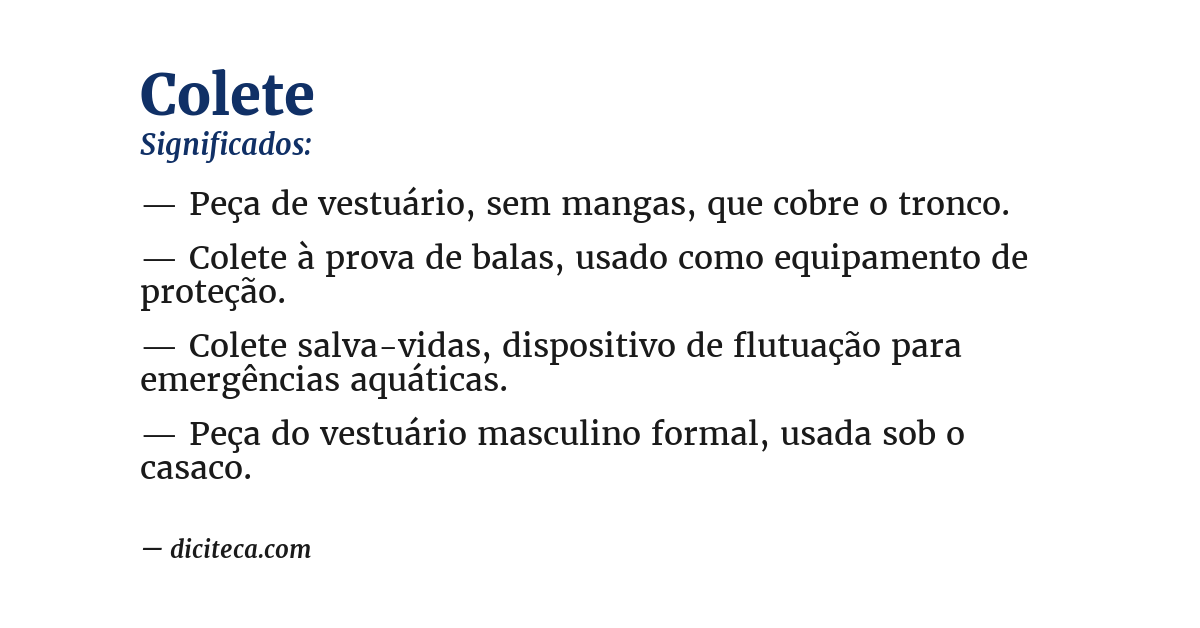 Significado de colete