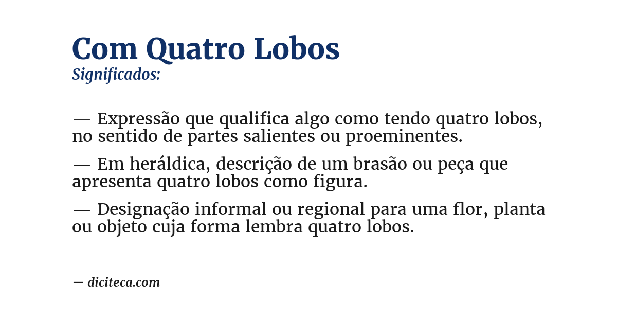 Significado de com quatro lobos