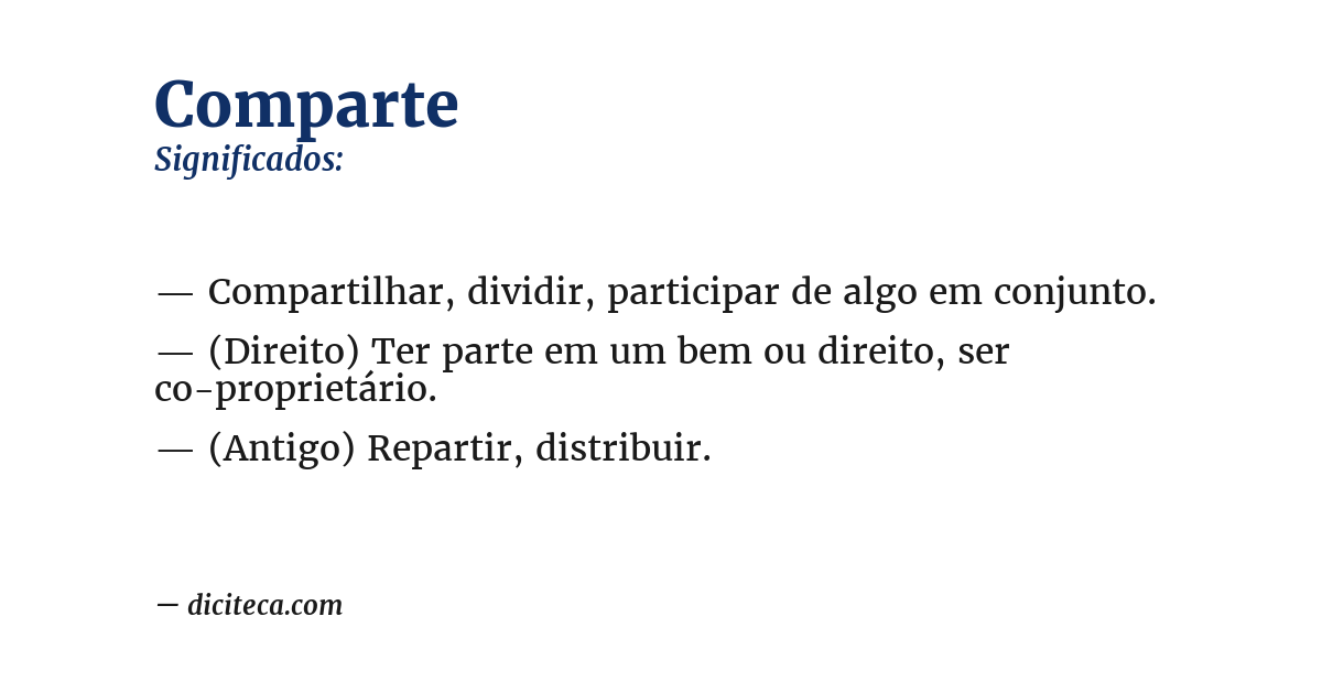 Significado de comparte