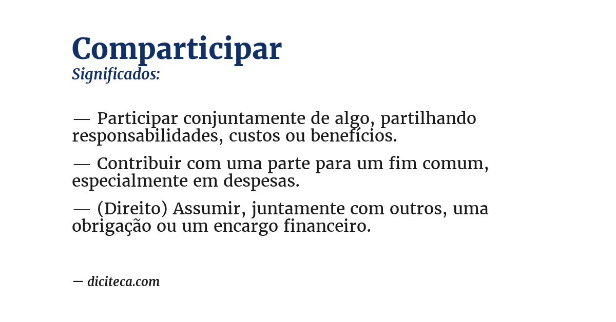 Significado de comparticipar