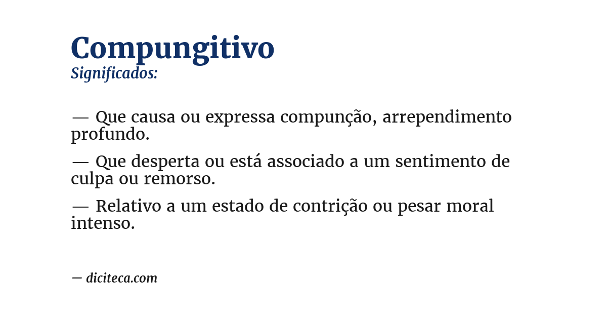 Significado de compungitivo