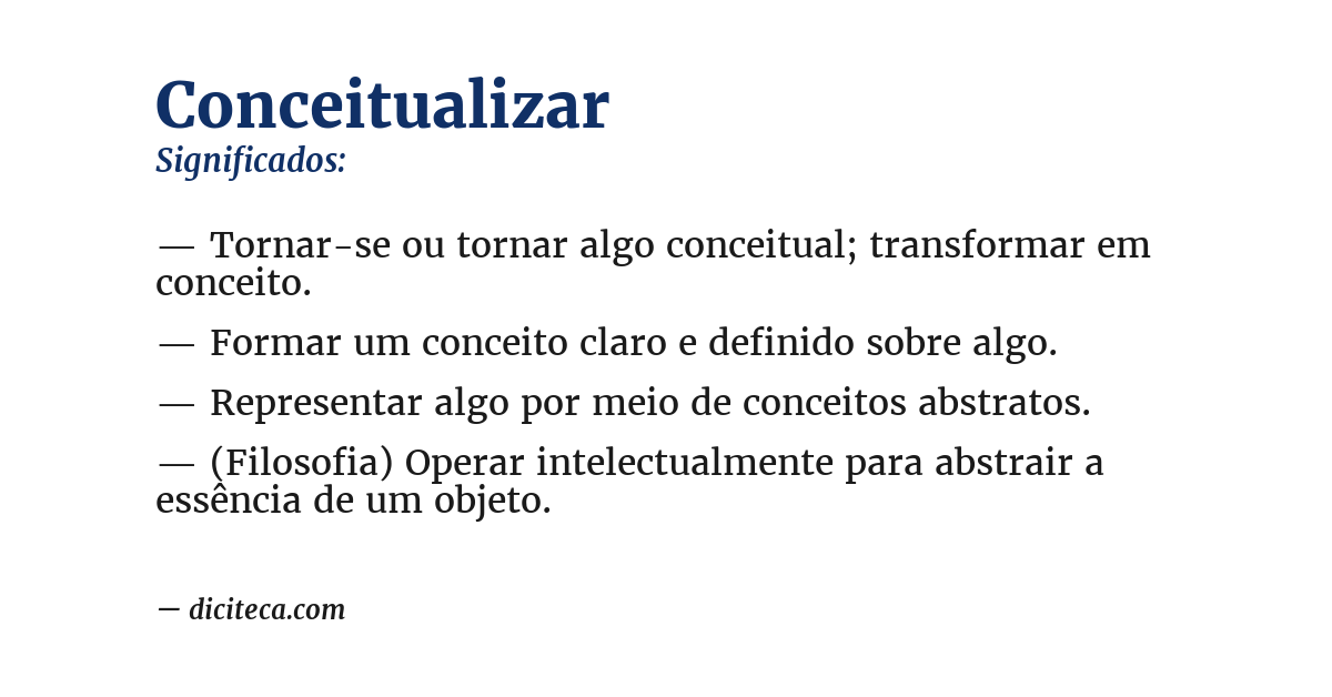 Significado de conceitualizar