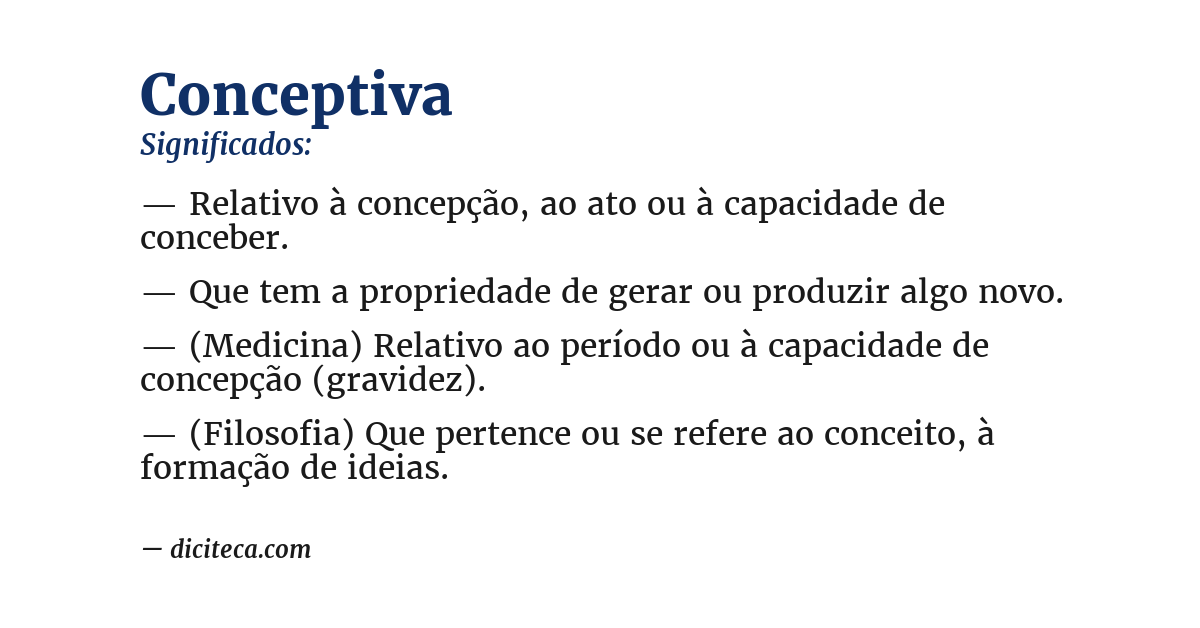 Significado de conceptiva