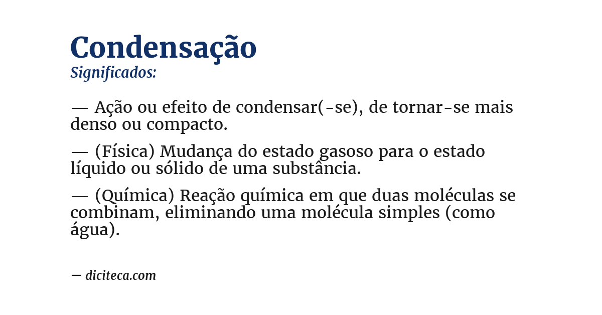 Significado de condensação